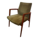 Fauteuil de bureau scandinave en teck et velours vert