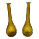 Set of two vintage textured amber glass Empoli bottles.