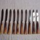 Art Deco horn walking knife set (2 knives, 12 large and 12 small)
