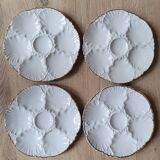 La Redoute x Selency set de 4 assiettes à huitres blanches dorées