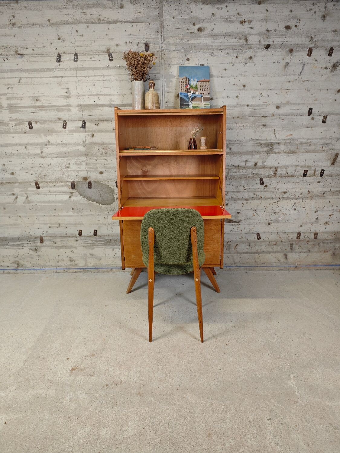 Vintage secretary with compass legs