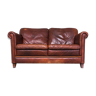 Classic Rustical Two Seater Sofa in Brown Leather