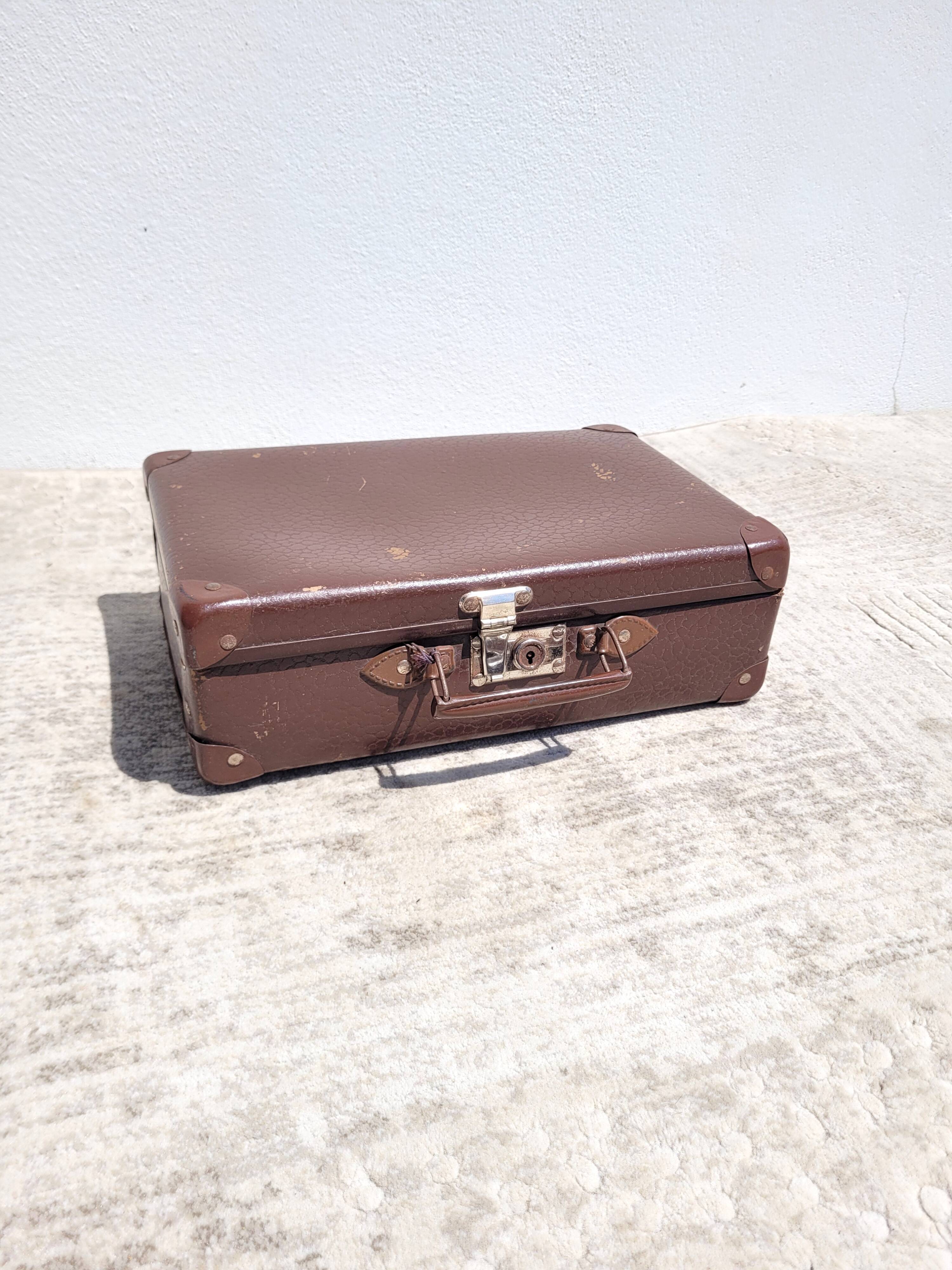 Valise Ancienne Française En Aluminium - Vintage 1960s - Argent