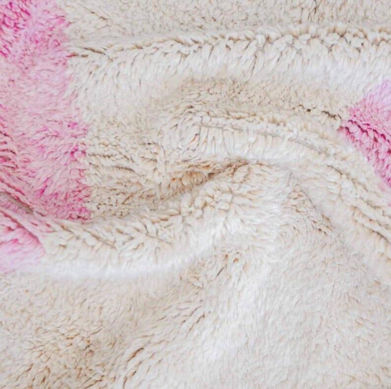 Handwoven natural wool rug, traditional artisan 2/3 m
