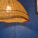 Abat jour pendant lamp in vintage wicker