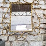 Gilded wrought iron mirror 52x64cm