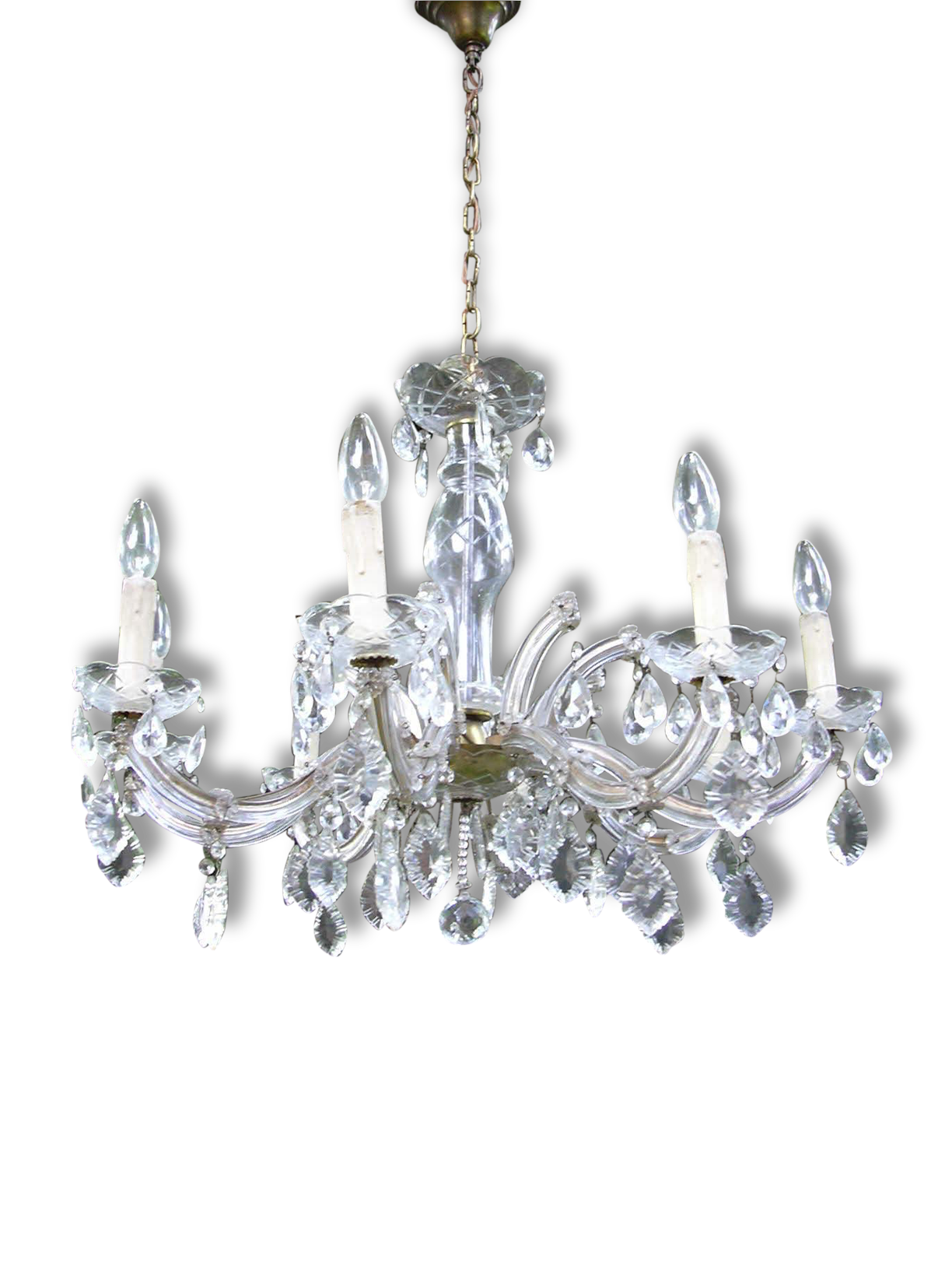 Old crystal chandelier, crystal chandelier