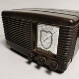 ancien Poste Radio TSF à lampes en Bakélite Sonora de 1946 ART Déco