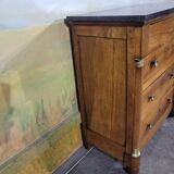Small Empire-style chest of drawers in solid walnut