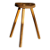Tripod stool made of solid oak, by a Danish cabinetmaker, mid-century, around 1960.
