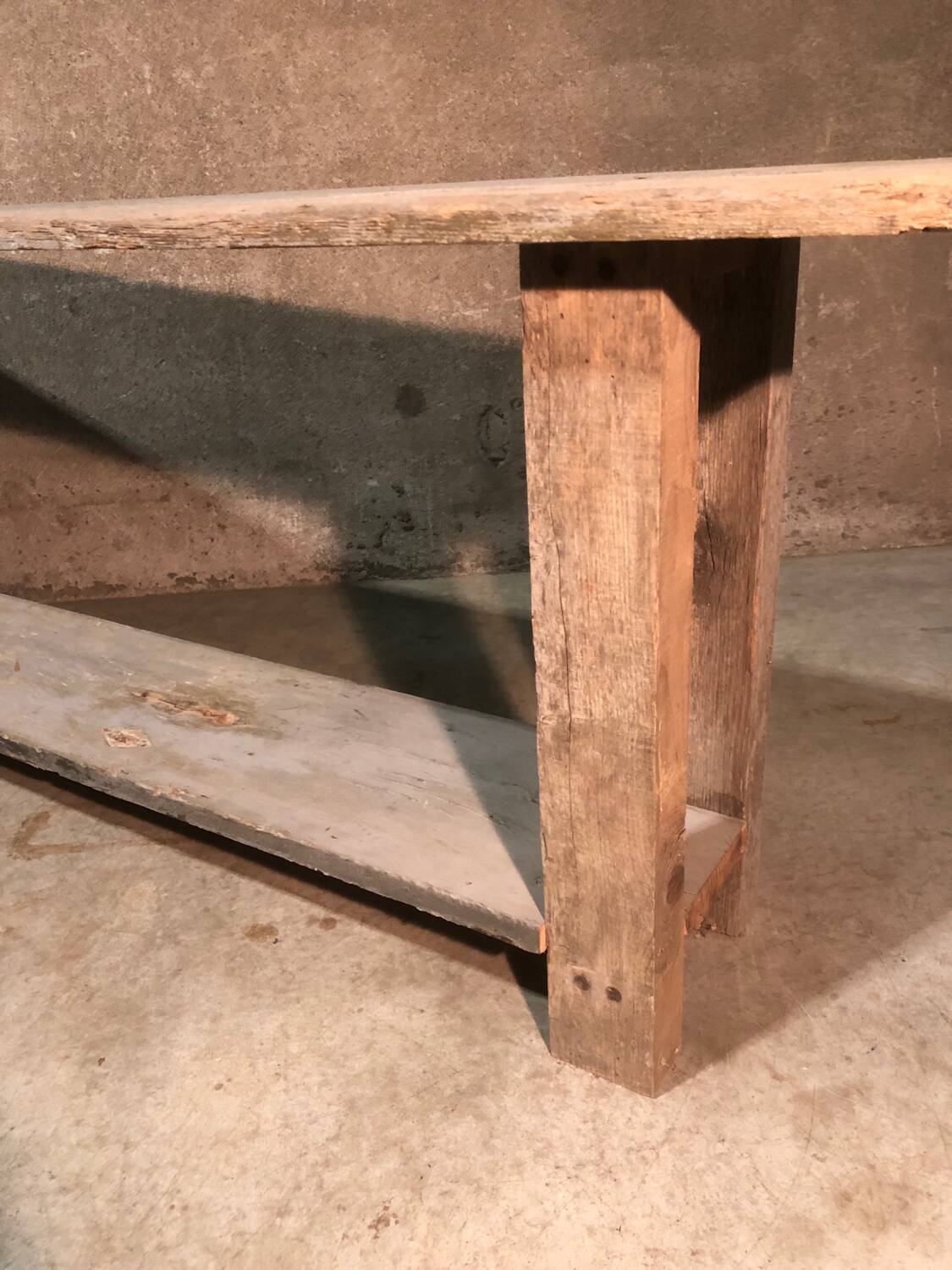 Old workbench with professional furniture