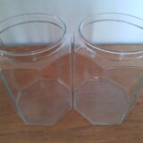 Pair of vintage Luminarc glass jars