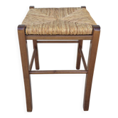 Vintage French straw stool