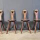 Vintage brutalist heart shaped chairs, 1960s