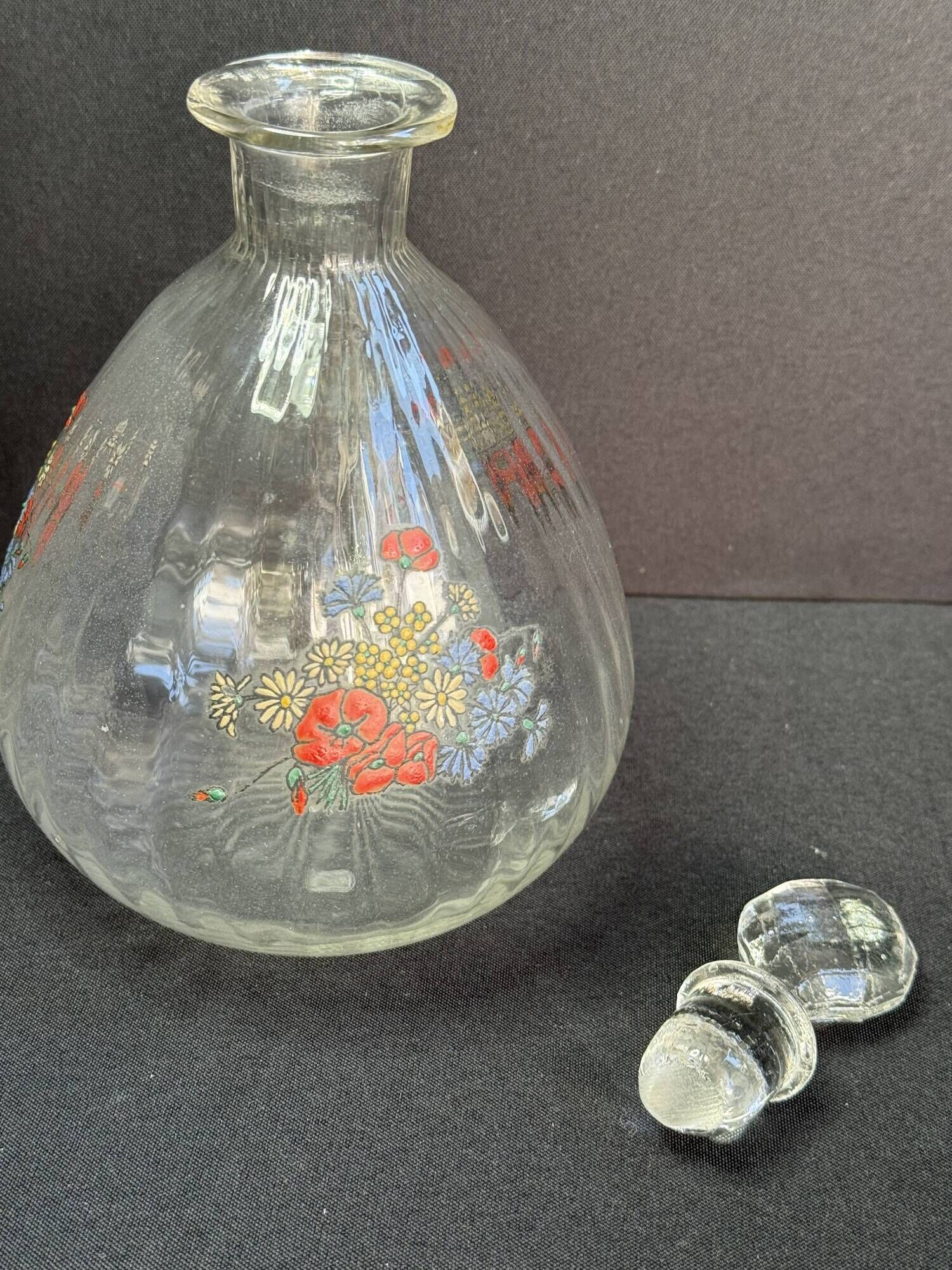 Enamelled glass service signed
