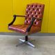 Vintage orange leather buttoned back gainsborough swivel desk chair from 1980