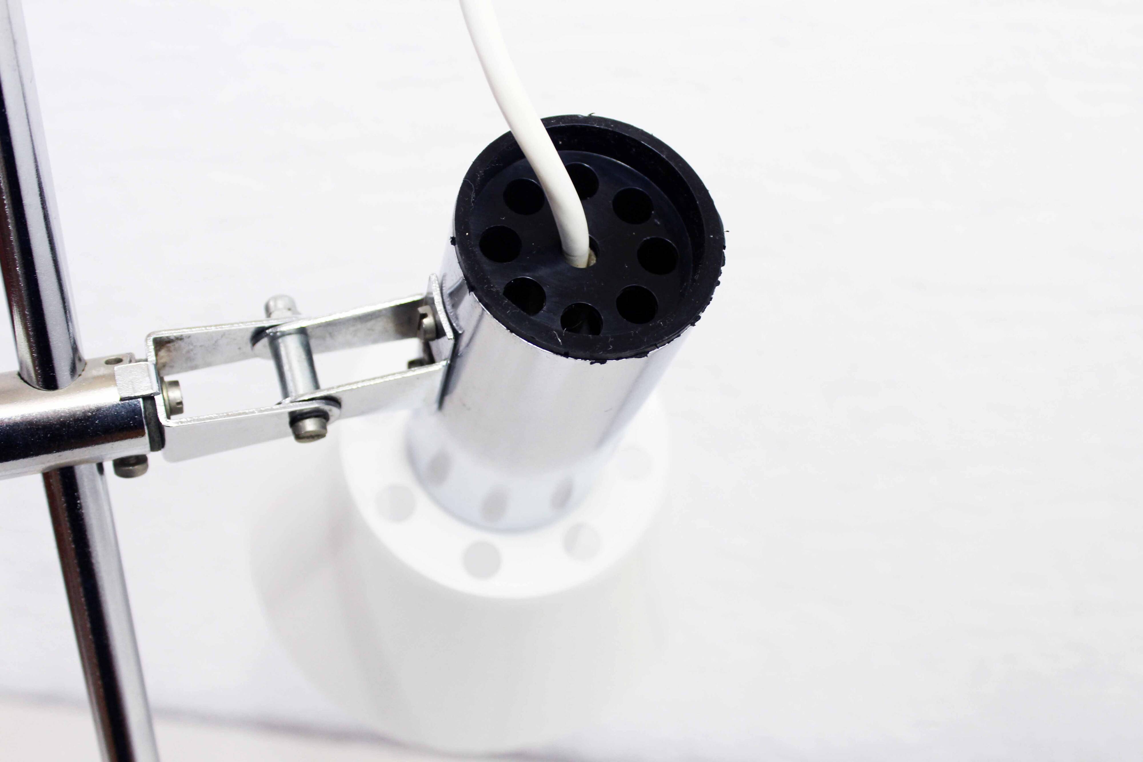 White metal desk lamp 1970