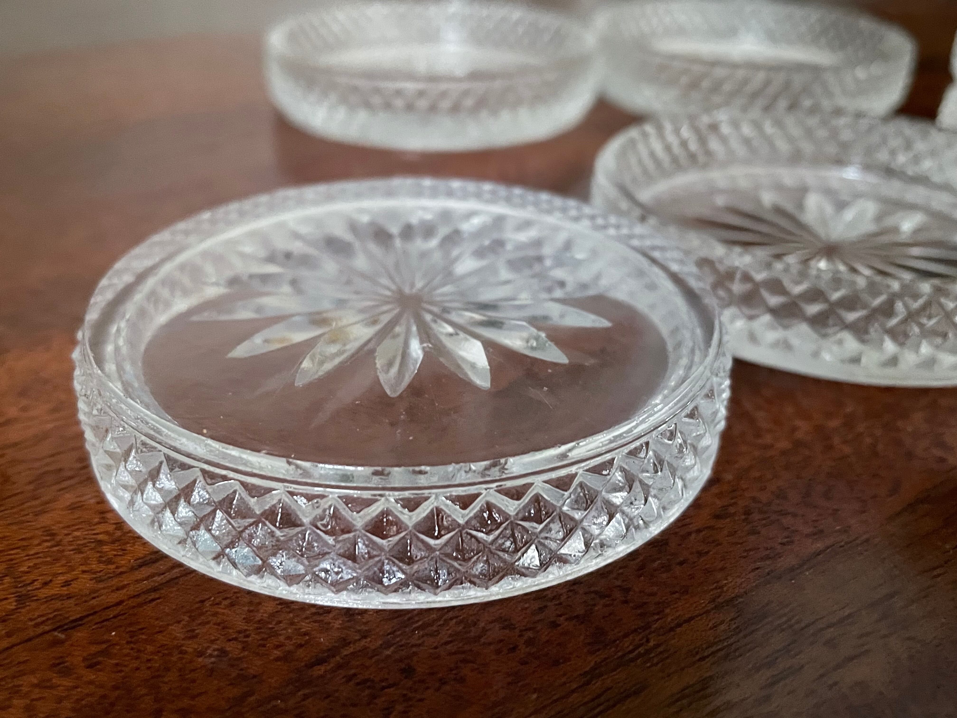 Vintage crystal coasters