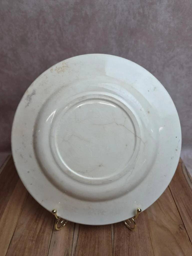 Antique plate Terre de Fer Clairefontaine Marine model