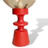 Solid wooden lamp painted orange