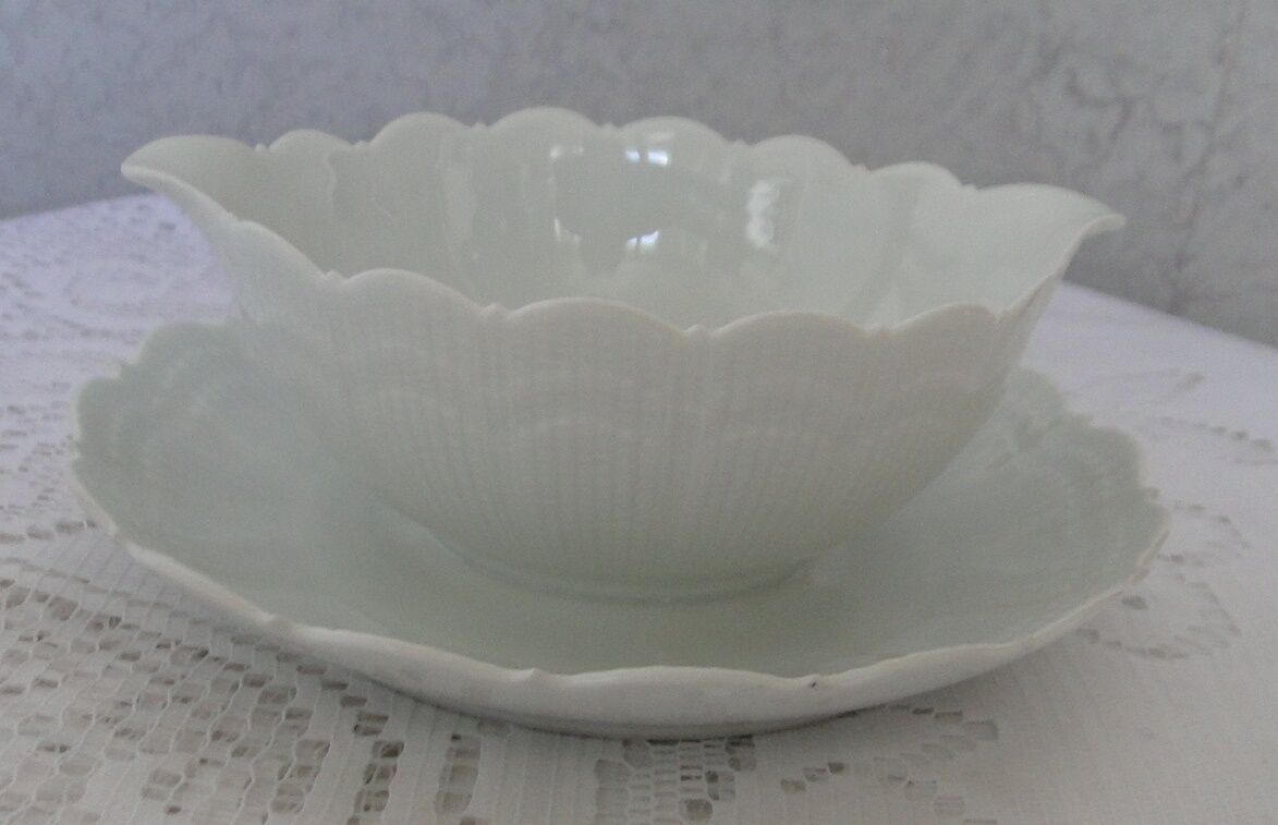 Giraud Limoges white porcelain sauce boat