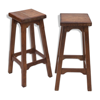 Solid oak bar stools, 1950