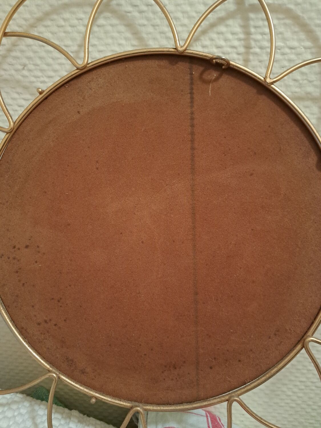 Miroir soleil, fleur vintage, 50x45 cm