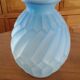 Molded pressed glass blue vase Art Deco, France