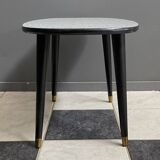 Black and White oval formica table 1960s