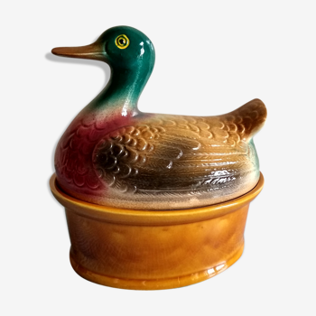 Soupière de canard en céramique vintage