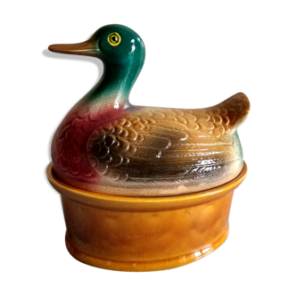 Soupière de canard en céramique vintage