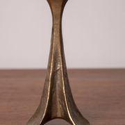 Brutalist bronze candlestick by Michael Harjes, 1970s, Germany.