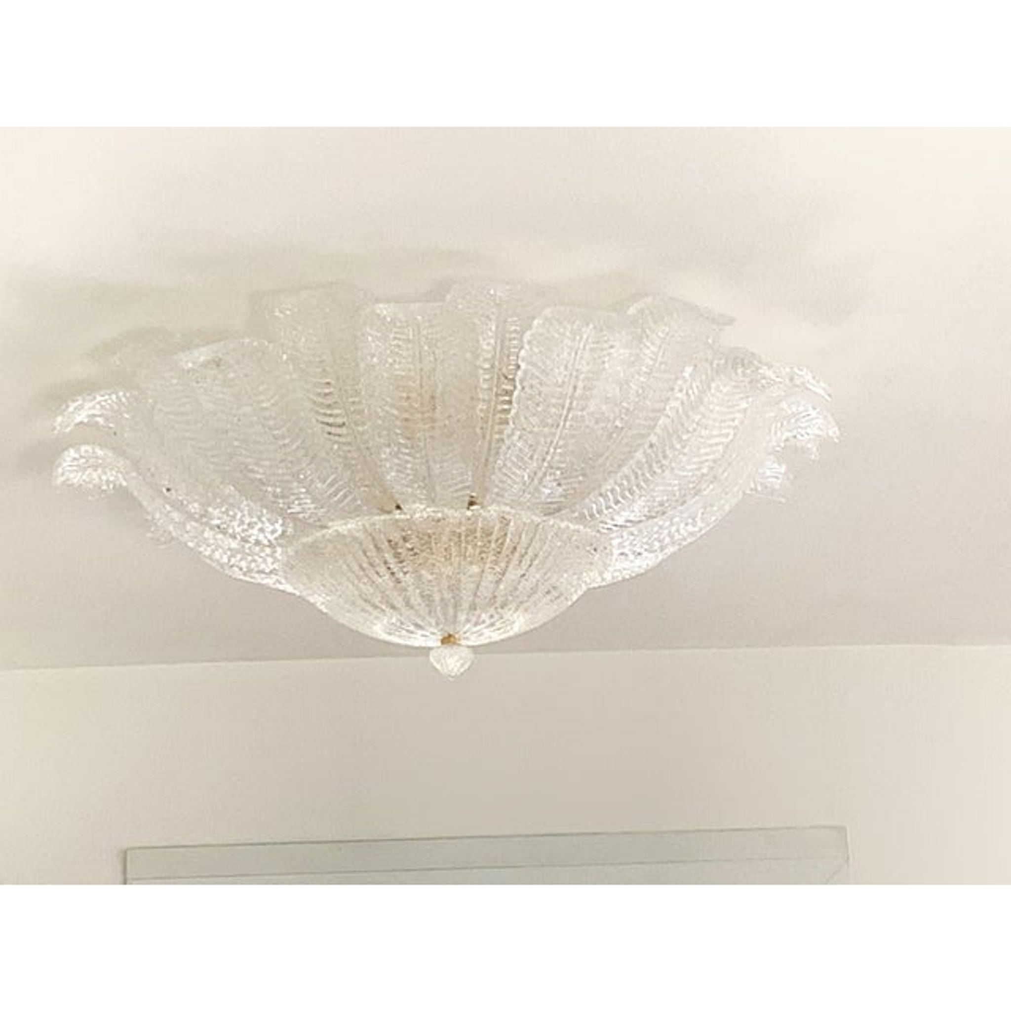 Paire de plafonniers en verre de Murano