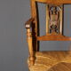 Pair of straw armchairs in cherry wood Directoire early XIX