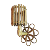 Louis Sognot rattan wall lamp