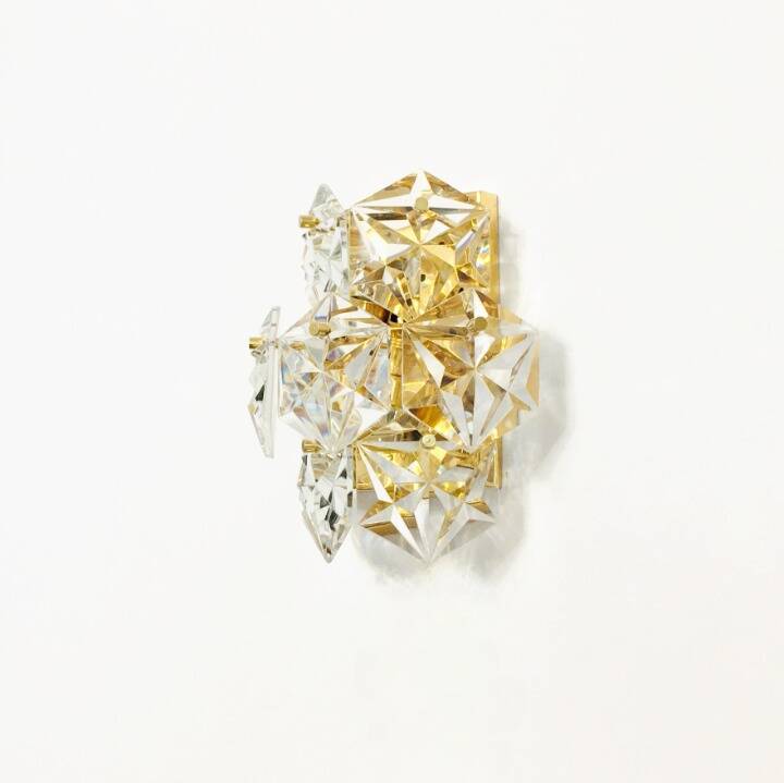 Pair of Faceted Crystal Wall Lights/Sconces from Kinkeldey, Germany, 1970s