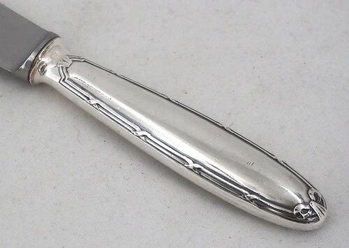 Christofle Rubans, 10 dessert knives, dessert, cheese, silver-plated metal.