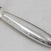 Christofle Rubans, 10 dessert knives, dessert, cheese, silver-plated metal.