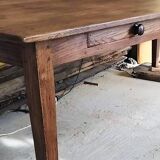 Solid oak farmhouse table, 270x120 cm, with 4 drawers