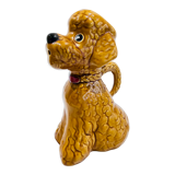 Pichet en barbotine caniche camel