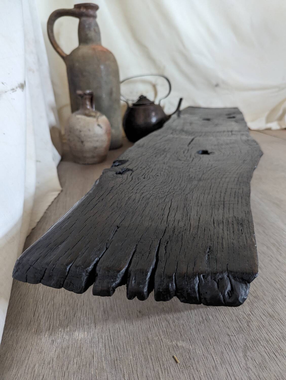 Table basse chêne brûlé