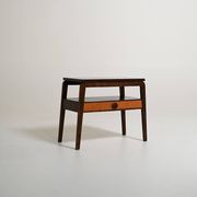 Scandinavian teak and dark wood bedside table, 1950s