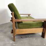 Brutalist oak sofa
