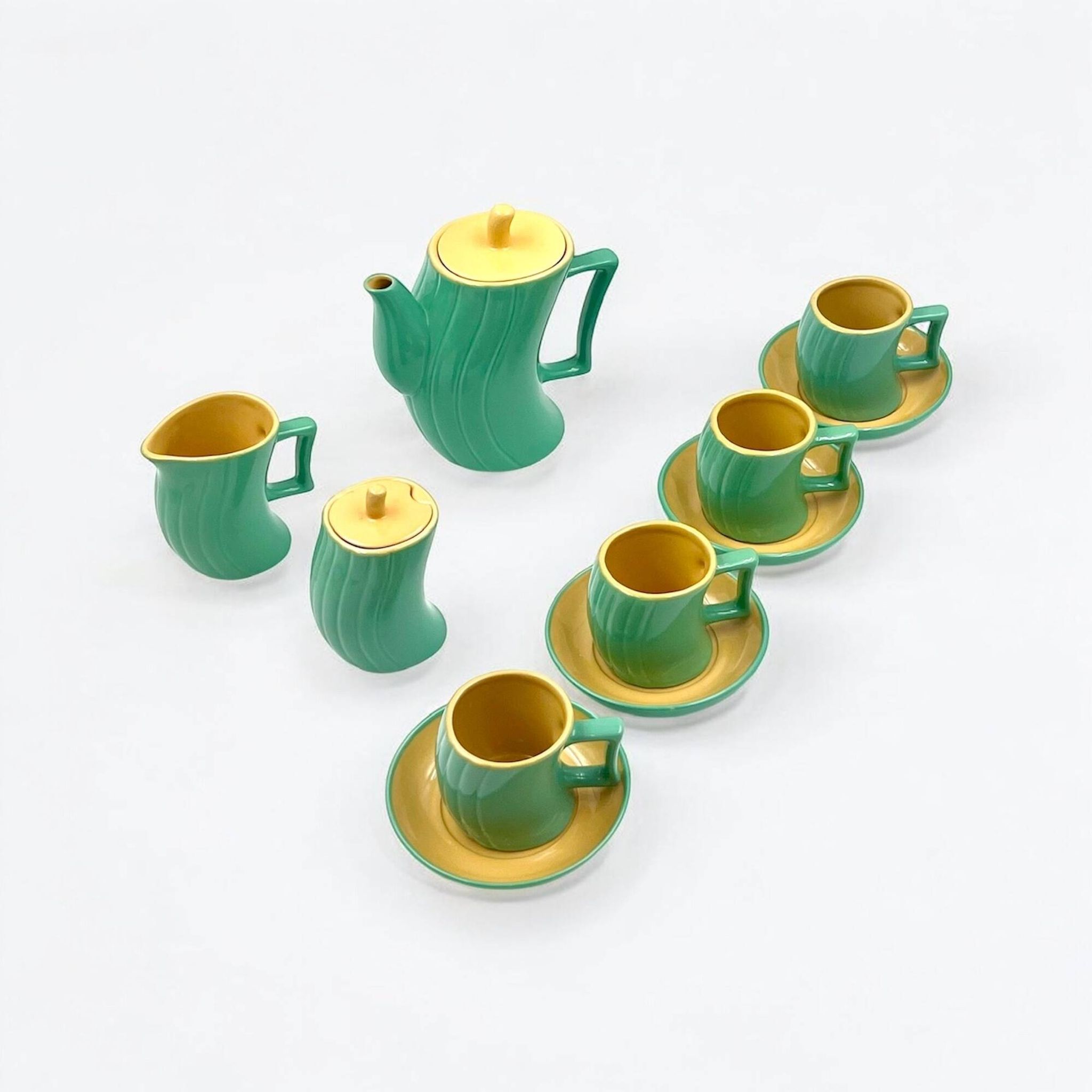 1980s Memphis Naj Oleari Coffee / Tea Set – Iosa Ghini Design Unused in Box