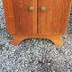 Pair of vintage bedside tables in blond and gilded oak from the 50s