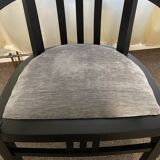 Vintage black matte wooden chair – Bauhaus style, 60s–70s