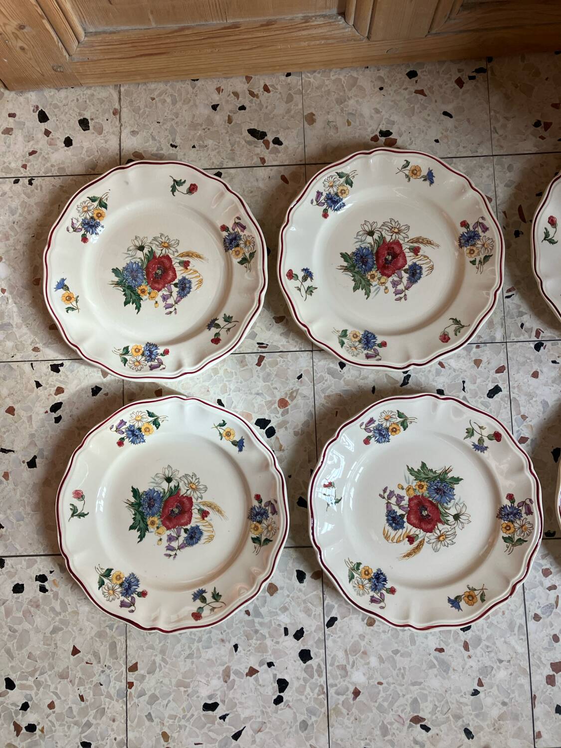 6 Sarreguemines dinner plates