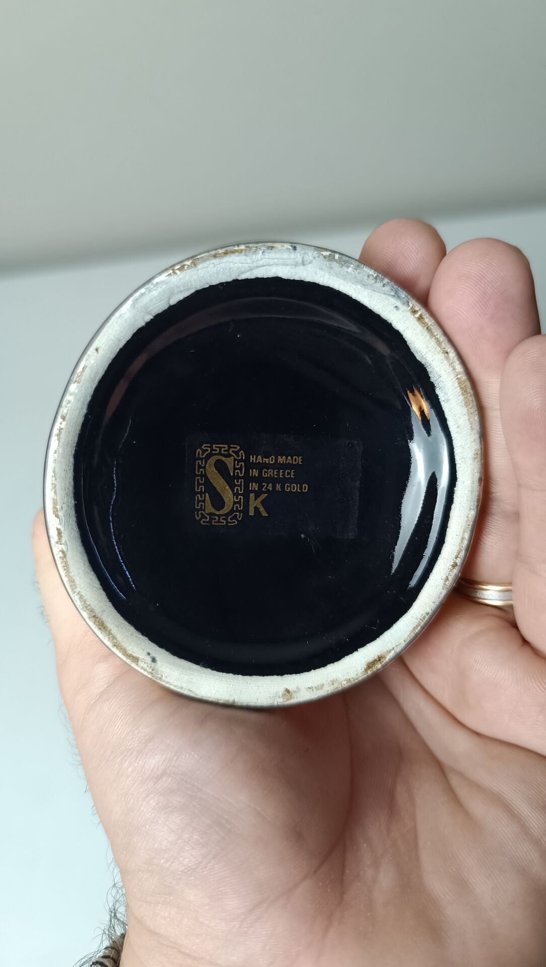 Amphora / Greek Vase Black and Gold Made in Greece 24K Gold