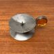 Brutalist Scandinavian candle holder in metal and glass by Gunnar Ander for Ystad, 1960s.