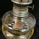 Lampe à pétrole verre en cristal Czechoslovakia